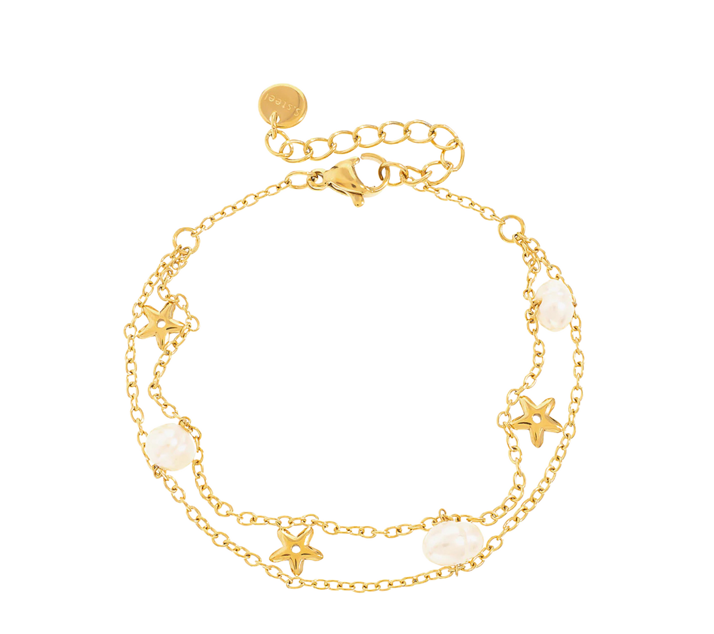 Layered Snake Chain Bracelet – Femradigt Armband i Rund Ormkedja