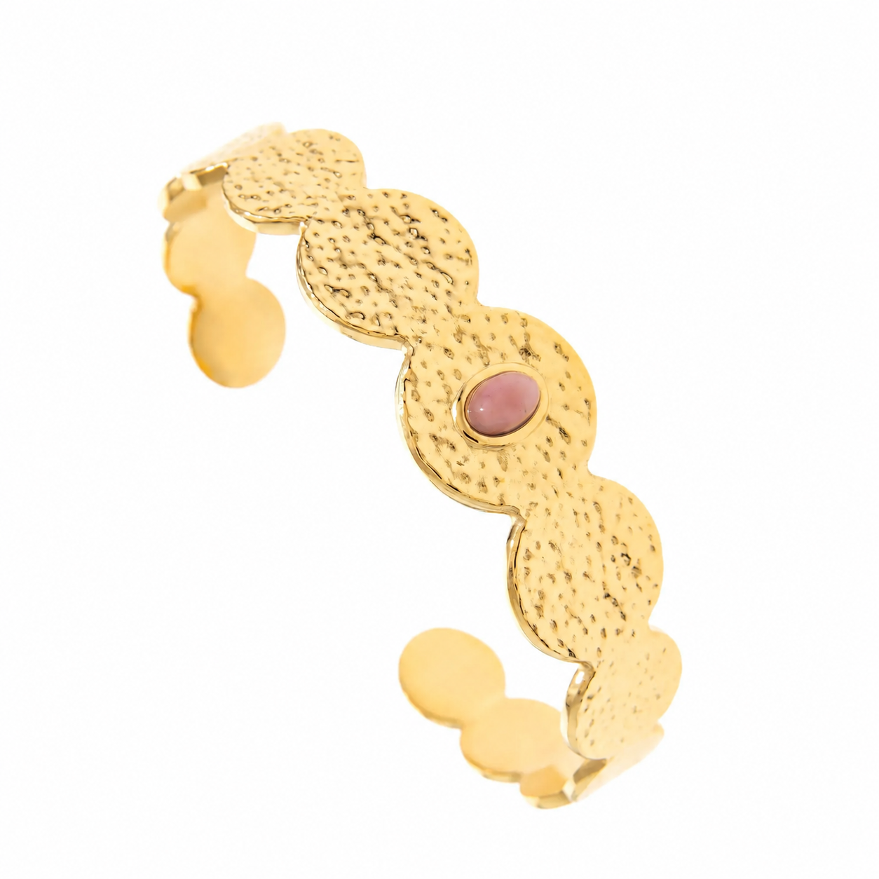 Elena Armband Guld med Rosa Sten