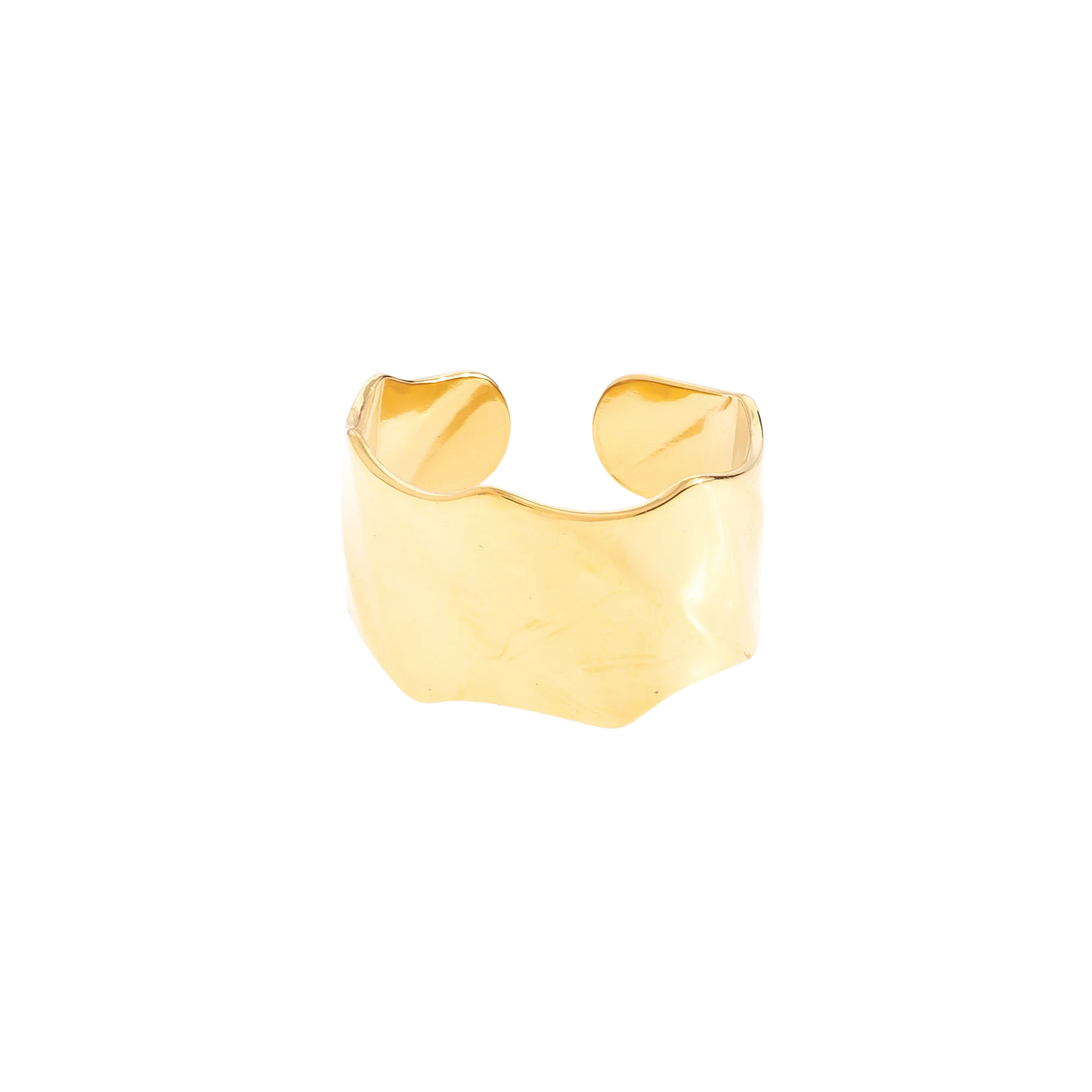 Statementring Shabby i guld – bred justerbar ring