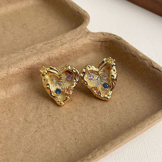 Heartbeat Örhängen – Färgstenar & Unik Struktur