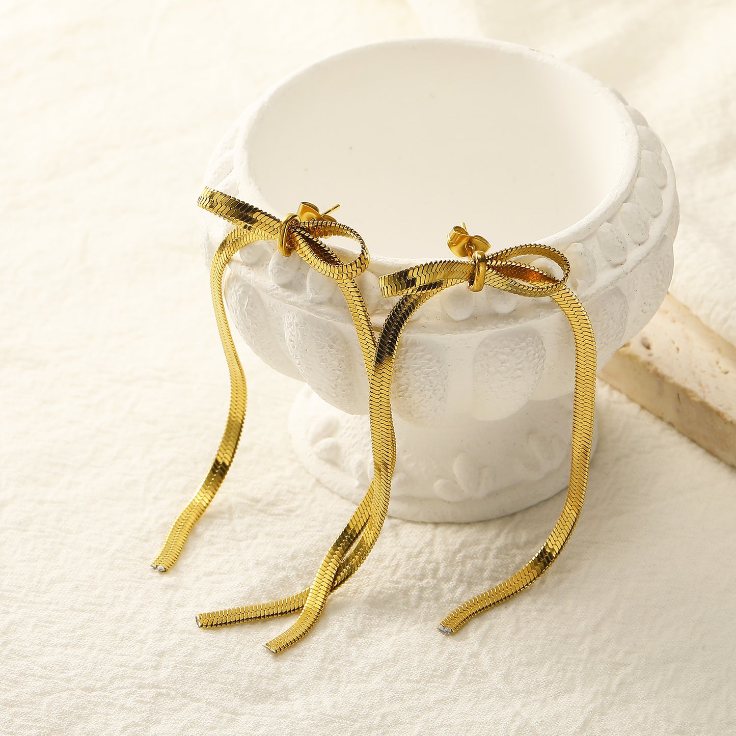 Ribbon Bow Drop Earrings