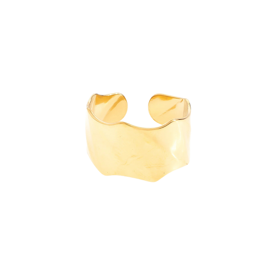 Statementring Shabby i guld – bred justerbar ring