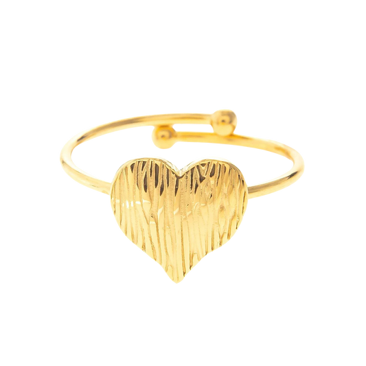 Heart Texture Ring – Gold