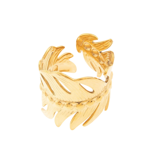 Palma Leaf Crown Ring – Gold